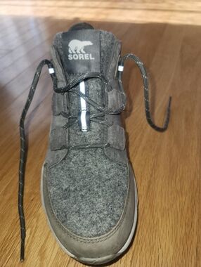 Sorel Gray Wool-Blend Lace-Up Cold-Weather Boot, Sizr 8.5